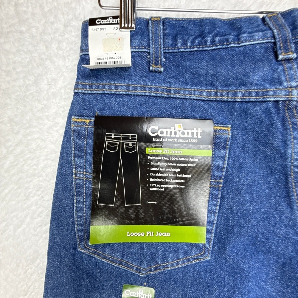 Carhartt Loose Fit Denim Jeans Mens 32x34 B167 DST Darkstone NWT NOS